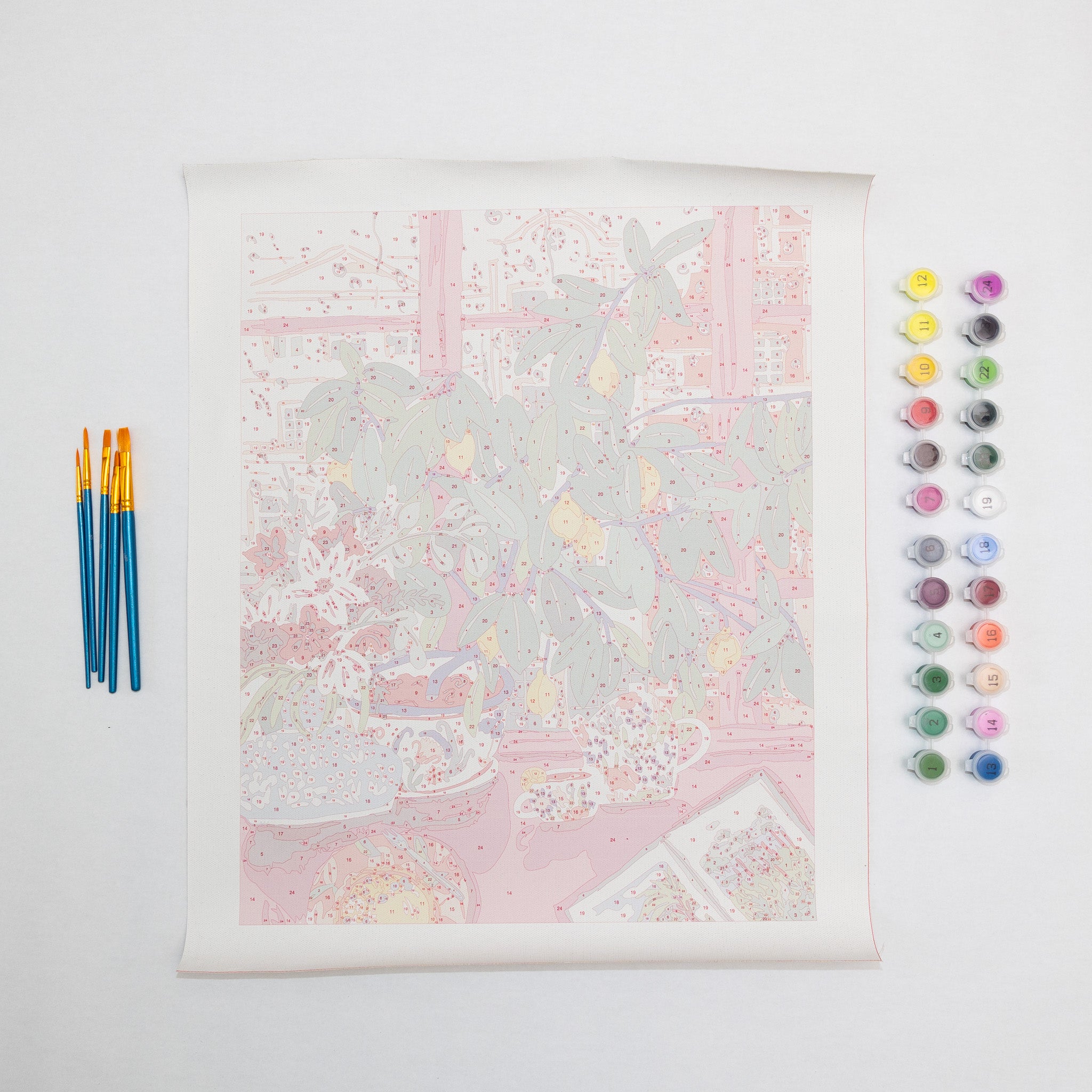 Tea on a Rainy Day Floral Still Life by Sarah Gesek Paint by Numbers Deluxe