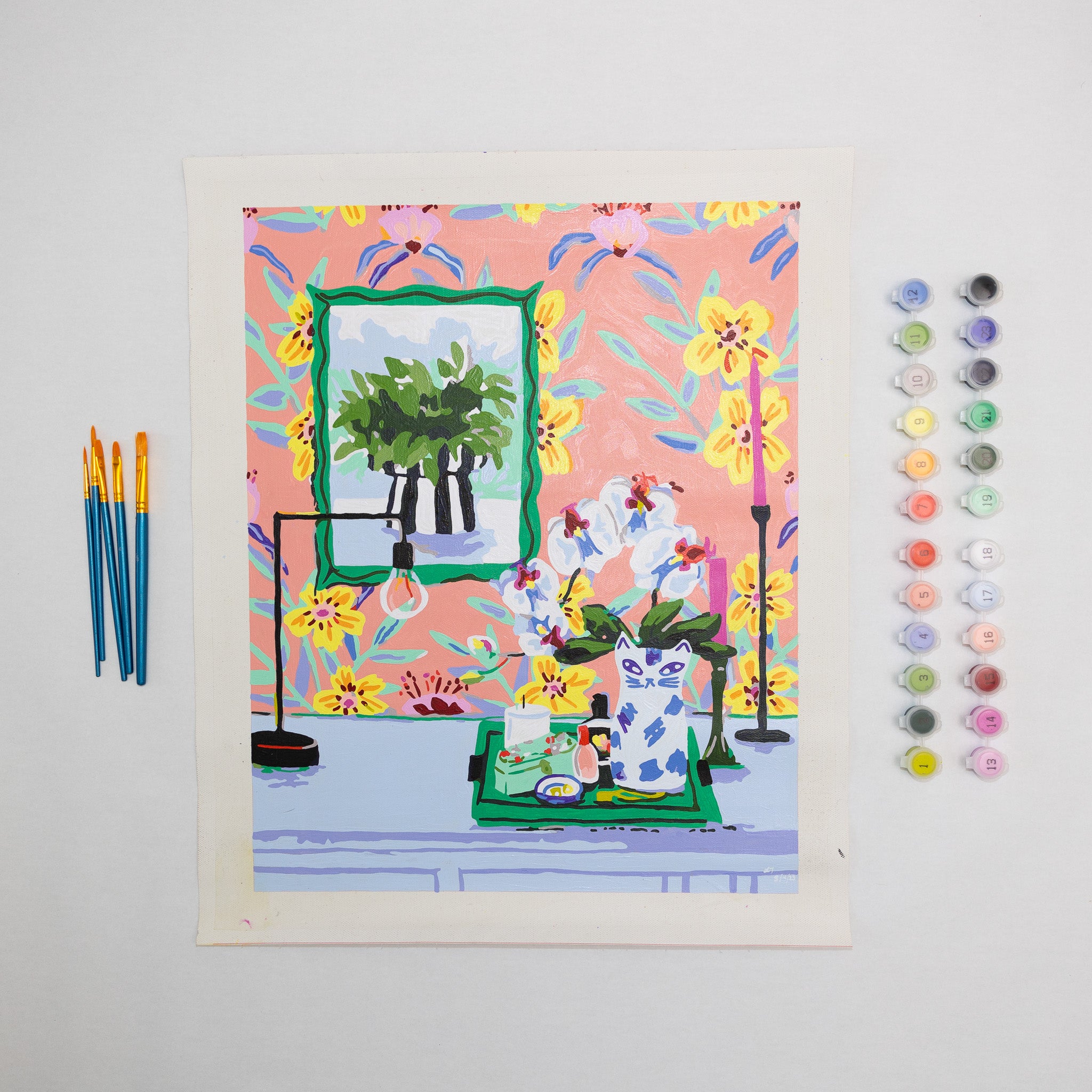 Funky Wallpaper Floral Still Life by Sarah Gesek Paint by Numbers Deluxe