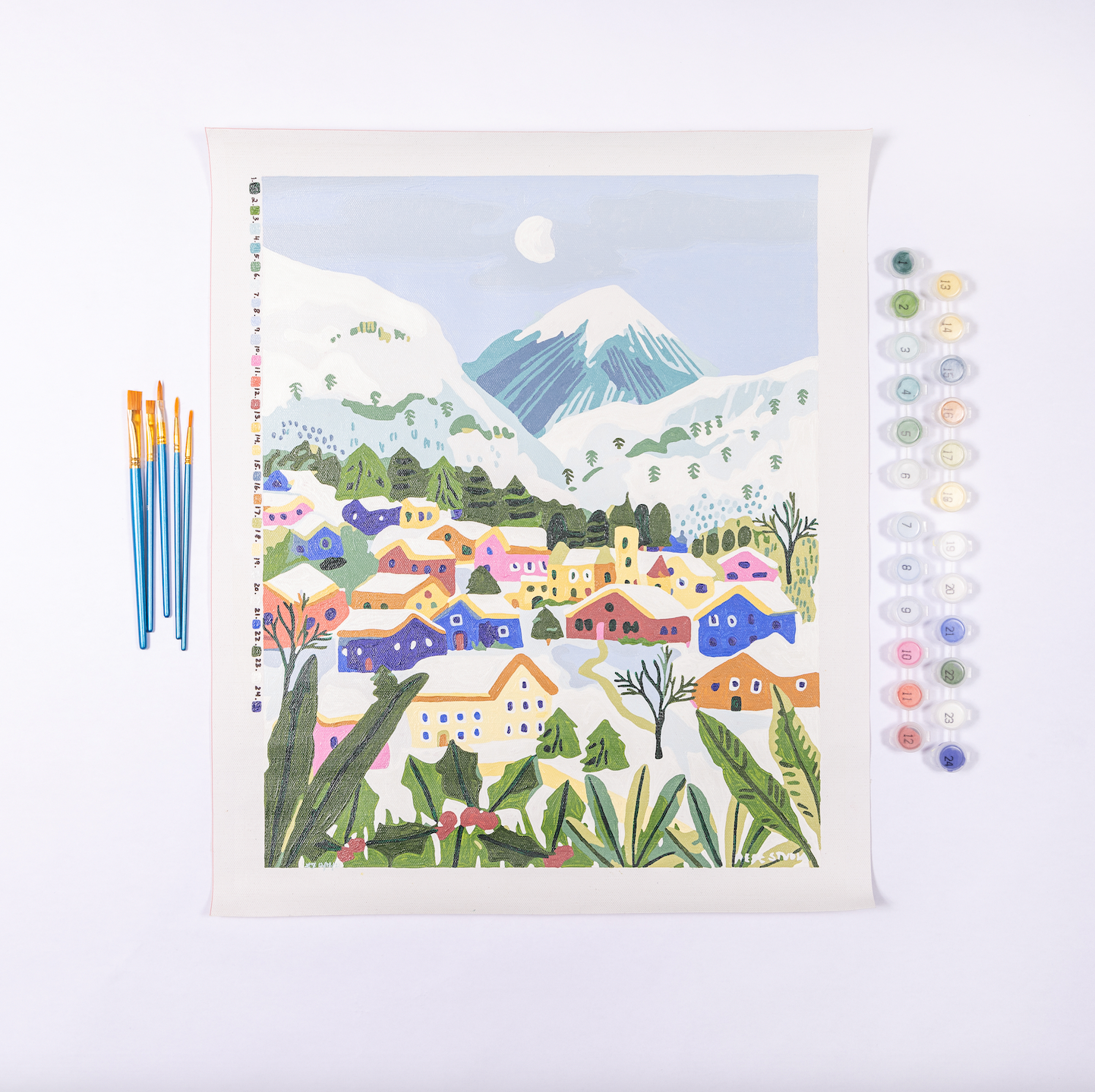 Snow Village Winter Holidays Christmas by Hebe Studio Paint by Numbers Deluxe
