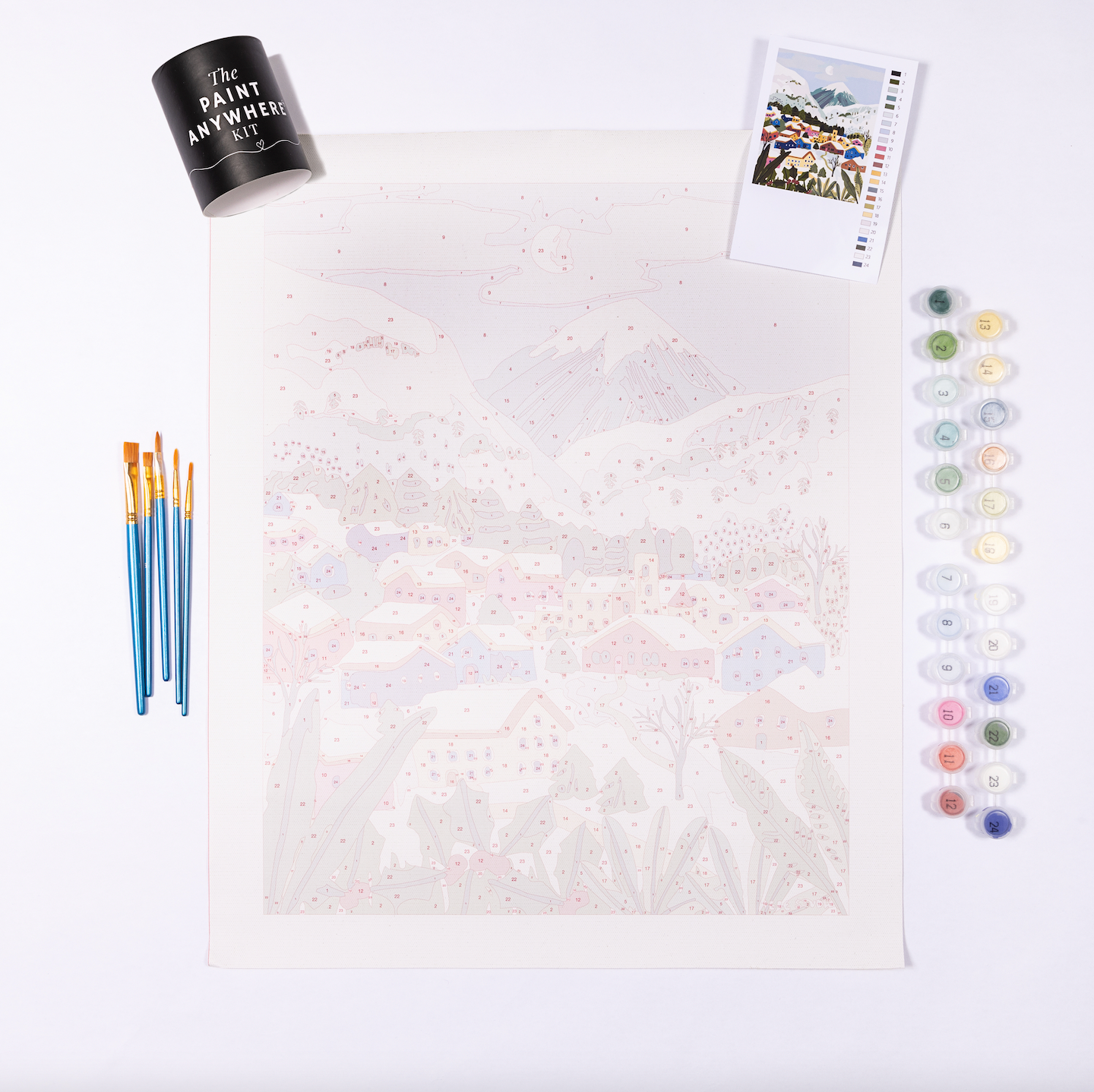 Snow Village Winter Holidays Christmas by Hebe Studio Paint by Numbers Deluxe