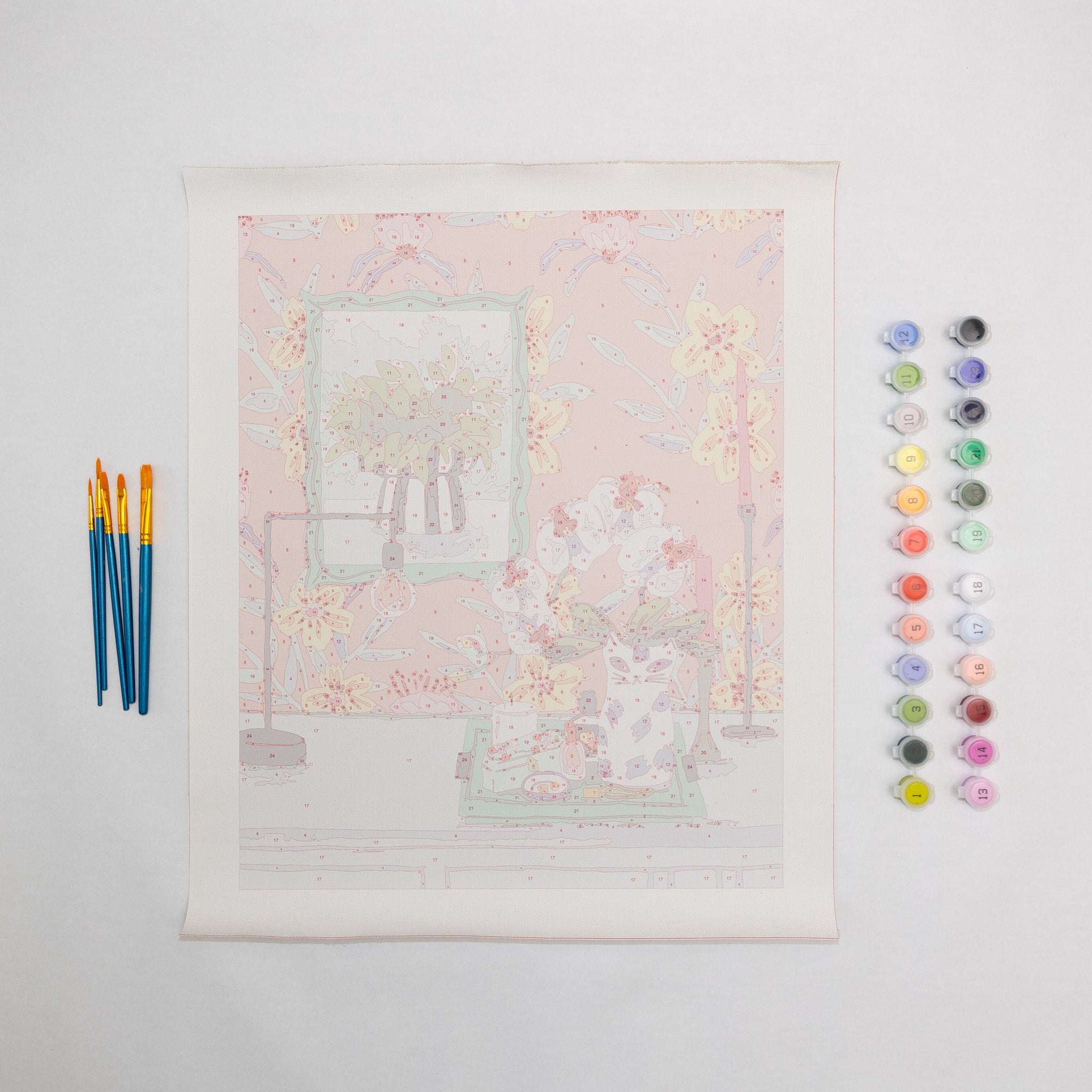 Funky Wallpaper Floral Still Life by Sarah Gesek Paint by Numbers Deluxe