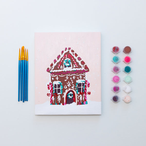 Gingerbread Home by Nysha Lilly Holiday Paint by Numbers Framed Mini