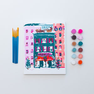 Holiday Bookstore by Nysha Lilly Paint by Numbers Framed Mini