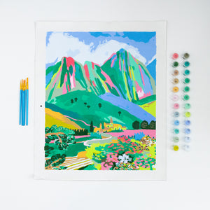 Dolomites Blue Rainbow Mountains by Hebe Studio Paint by Numbers Deluxe