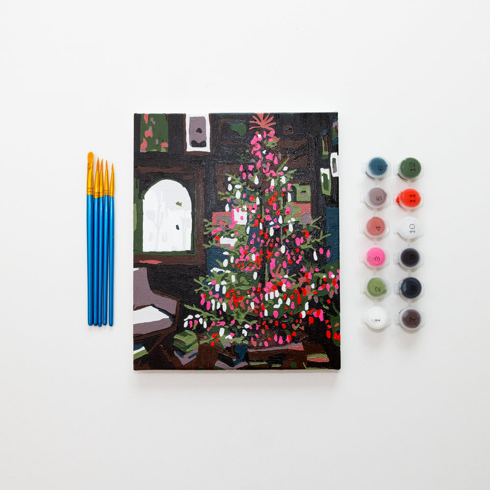 Aesthetic Tree by Team Paint Anywhere Holiday Paint by Numbers Framed Mini