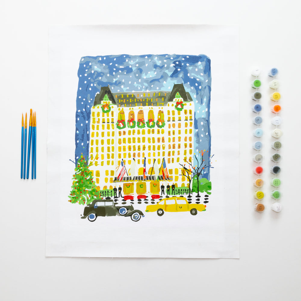 Plaza Hotel Christmas by Lindsay Brackeen Paint by Numbers Deluxe