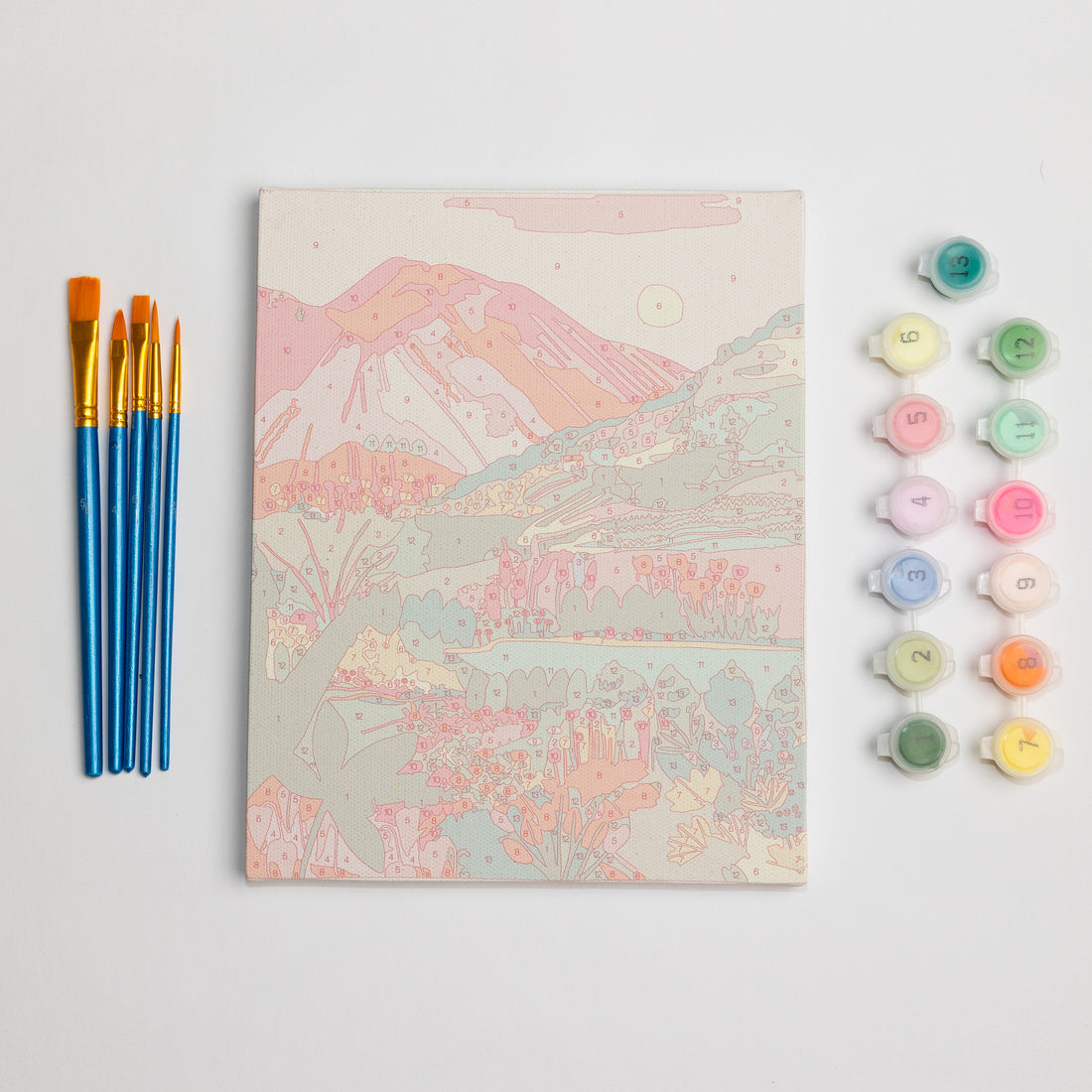 Dahlias MINI Paint-by-Number Kit — The Blue Peony